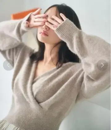 snidel 라메 라쿤 카슈쿨 니트 풀오버