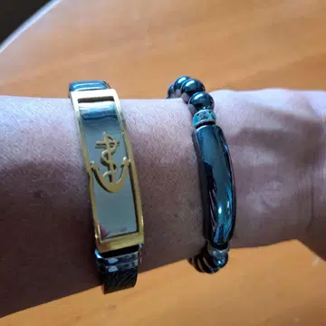 골드 실버 팔찌 앵커 디자인