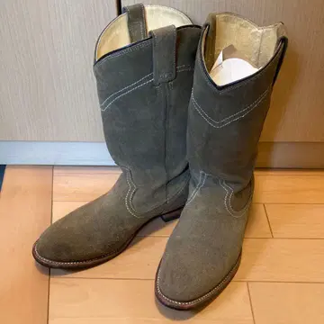 올리브 그린 스웨이드 웨스턴 부츠 24.5 38