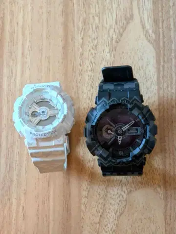 G-SHOCK 블랙 Baby-G 화이트 페어 2세트