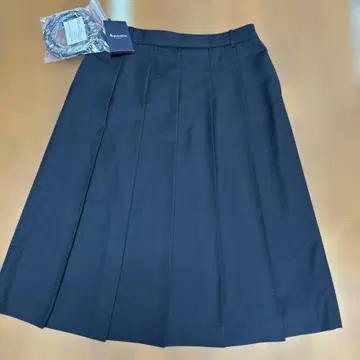 벨트 포함 아쿠아 스큐텀 플리츠 스커트