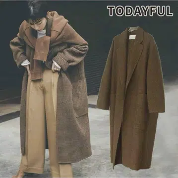 TODAYFUL 오버 체크 코트