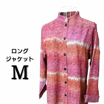 초목염 수제직 롱 자켓 여성용 M 핑크 코트