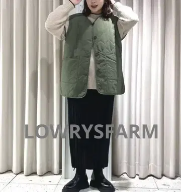 미사용 새상품 로리즈팜 퀼팅 베스트 카키