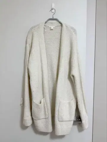 H&M 롱 가디건 울 아이보리