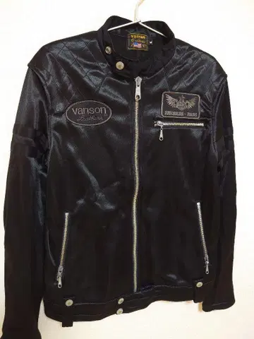 vanson 블랙 싱글 라이더 자켓 M