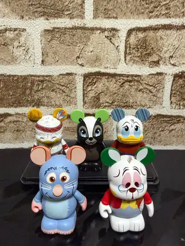 미키 도날드 팬더 피규어 5체 세트 바이널메이션