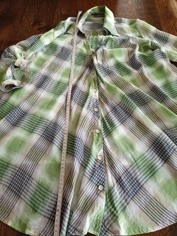 MURIEL&MERCURIA 체크 무늬 오분 소매 셔츠