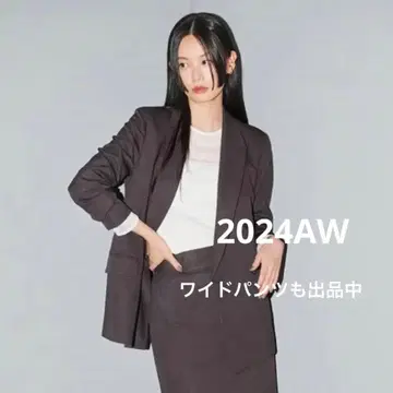 [ 미착용 ] 앙클레이브 글라시에 웜 더블 자켓 그레이 브라운