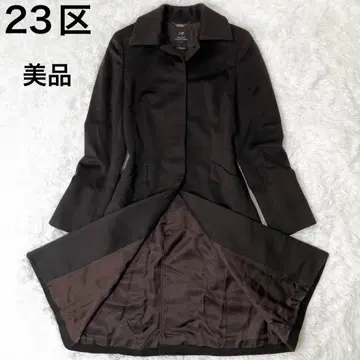 새상품급 23KU 23 캐시미어 롱 코트 여성용 40 L 브라운