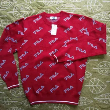 FILA 디자인 스웨터 트레이닝복 레드