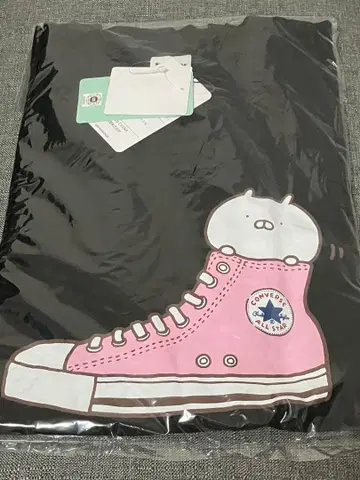 우사마루 x CONVERSE 콜라보 T셔츠 L 사이즈 블랙 미사용 새상품
