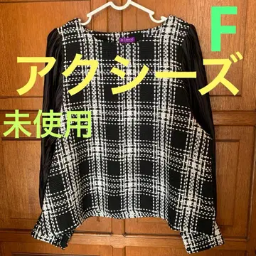 미사용 [axes femme] 개성 있는 체크 무늬 상의 프리