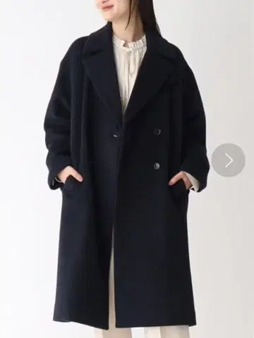울 캐시미어 혼방 더블 브레스트 체스터 코트