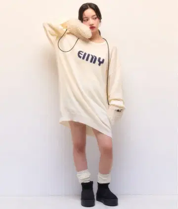 에이미 이스트 월 EIMY 로고 니트 원피스