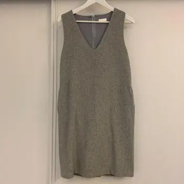 Ballsey 그레이 슬리브리스 V넥 원피스