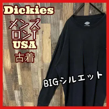 디키즈 남성용 로고 롱티 XL 블랙 USA 구제 의류 90s 긴팔 티셔츠