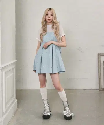 FickleBebe 썸머 트위드 비쥬 원피스