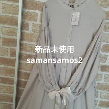 미사용 새상품*사만사 모스모스*뒷 리본 볼륨 소매 원피스