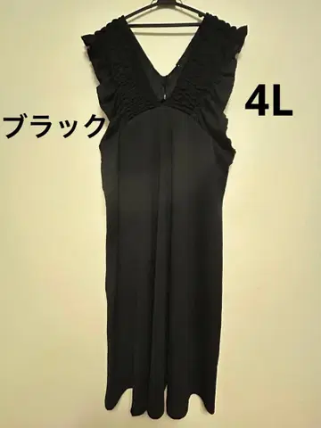 시마무라 WHIRWIND 빅 사이즈 셔링 원피스 블랙 4L