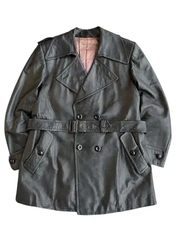 real leather pea coat