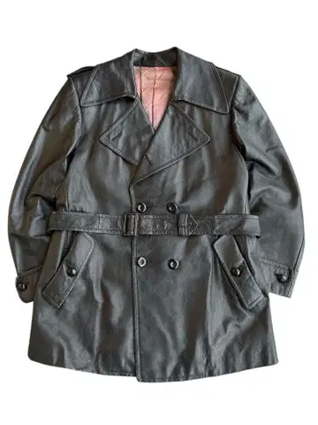 real leather pea coat