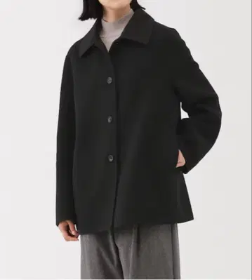 무인양품 울 혼방 더블 페이스 숏코트 블랙 XL