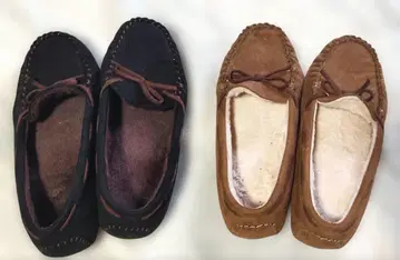 스웨이드 모카신 블랙과 브라운 2켤레 세트