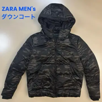ZARA 자라 남성용 다운 코트 다운 자켓 카모 패턴 38 사이즈