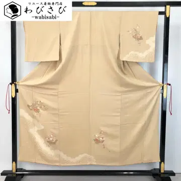 츠케사게 꽃무늬  짚색  원단 패턴 타카시마야 오츠케아에 K-5290