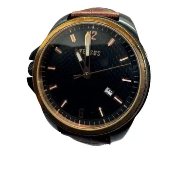 VERSUS 천연 가죽 손목시계 남성용