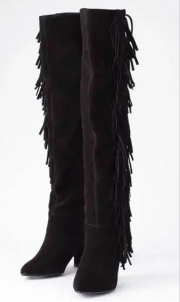 그레이스 콘티넨탈 프린지 니하이 부츠