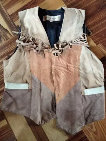 LEATHER MACHINE 프린지 가죽 베스트 M 사이즈