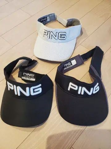 PING 바이저 3개 세트 화이트 블랙