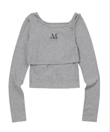 MUCENT Double Unbalanced Set Tee gray
