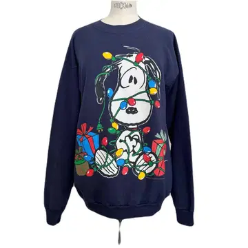 90s 빈티지 SNOOPY 스누피 피넛 크리스마스 맨투맨