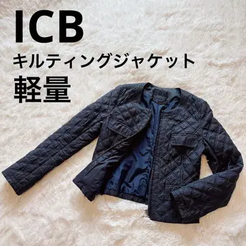아이씨비 ICB 노카라 자켓 네이비 9 M 퀼팅