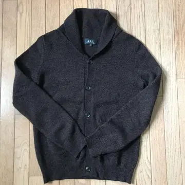 A.P.C. 브라운 숄카라 가디건 S 사이즈