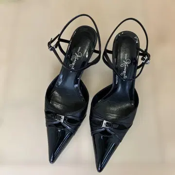 긴자 카네마츠 블랙 스틸레토 하이힐 23.5cm