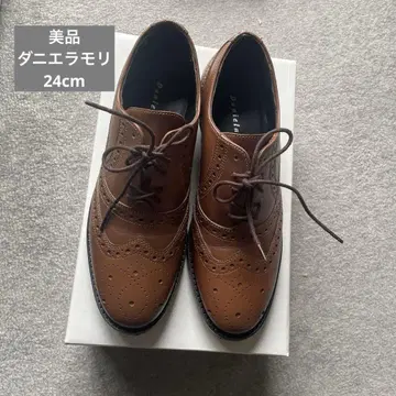 다니엘라 모리 브라운 윙 칩 가죽 신발 24cm