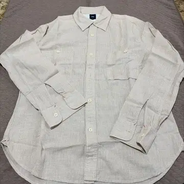 Gap 베이지 체크 무늬 긴팔 셔츠 S 사이즈