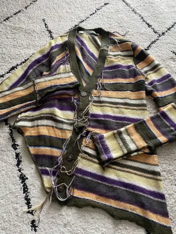 perverze 스트라이프 니트 가디건