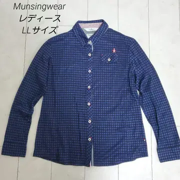 Munsingwear 여성용 LL 사이즈 체크 무늬 셔츠
