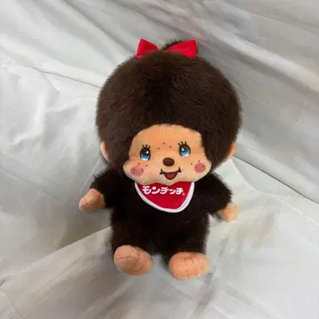 레트로 몽치치 봉제 인형 빨간색 리본 여아 몽치치