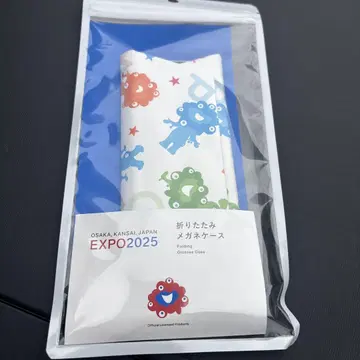 미사용 새상품 오사카 만박 미야쿠미야쿠 접이식 안경 케이스 화이트 컬러풀