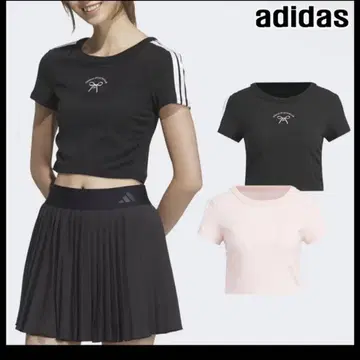 [일본 미입고] 발레코어 adidas 리본 리브 로고 크롭 T셔츠