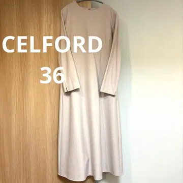 CELFORD 핑크 베이지 긴팔 원피스 36