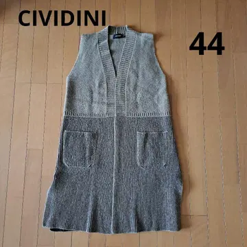 [ CIVIDINI ] 슬리브리스 니트 가디건 튜닉 기장 44