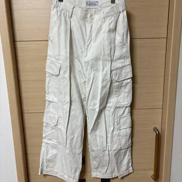 RAGEBLUE 화이트 데님 카고 팬츠