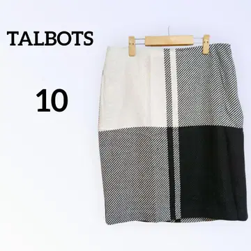 TALBOTS 타이트 스커트 사이즈 10 여성용 화이트 블랙